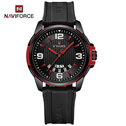NAVIFORCE Creative TPU Strap Male Wristwatch Fashion Sports 3ATM Waterproof Quartz Day and Date Display Men Watches Reloj Hombre-EXPROTAS