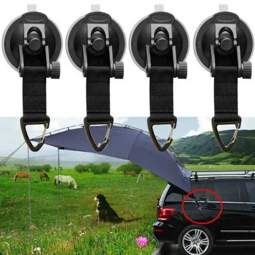 4PCS Suction Cup Hooks for Car Tent Awning Camping Anchors Side Securing