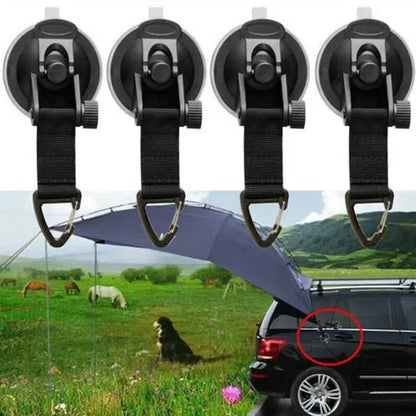 4PCS Suction Cup Hooks for Car Tent Awning Camping Anchors Side Securing