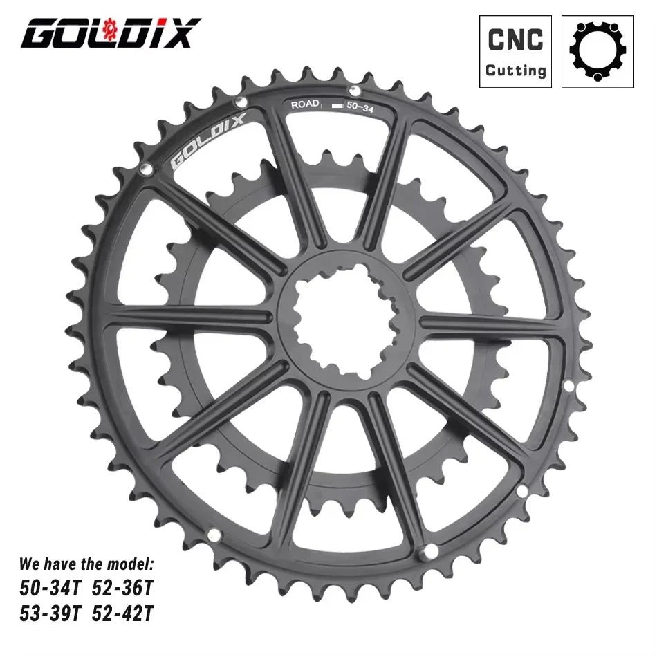 GOLDIX Ultralight Road Bike Crankset 50/34 52/36 53/39T for Shimano SRAM - EXPROTAS