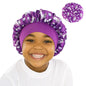 Curly Hair Adjustable Kids Satin Bonnet Sleep Cap Cartoon Hat for Baby
