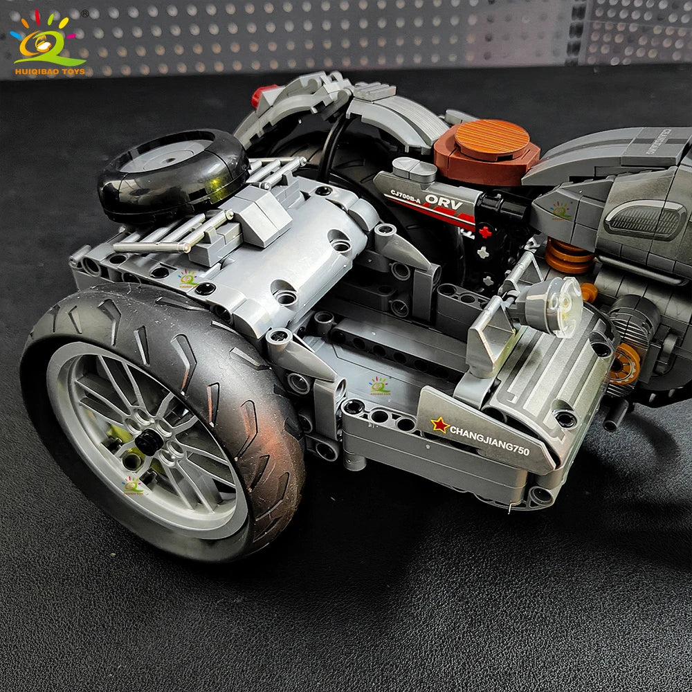 808PCS Motorbike Building Model Blocks Racer MOC Toy for Kids and Adults
