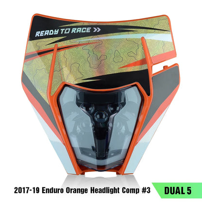 PowerZone Motorcycle  Headlight Headlamp Head Light Supermoto Fairing For KTM EXC SXF MX Dirt Bike Enduro  Headlight - EXPROTAS