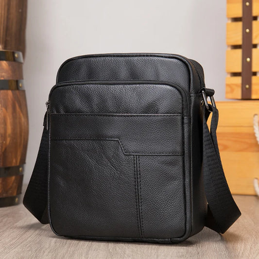 WESTAL Men’s Small Genuine Leather Shoulder Crossbody Messenger Bag