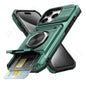 iPhone 11-16 Pro Max Ring Kickstand Wallet Case Heavy Duty Shockproof Cover