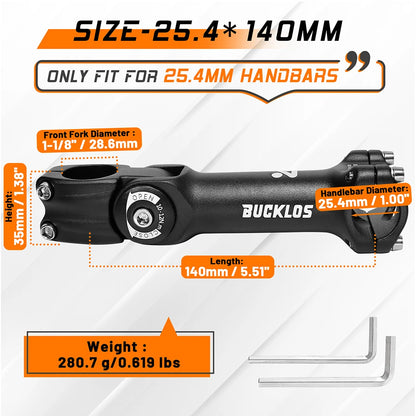 Adjustable MTB BMX Handlebar Stem BUCKLOS CNC Aluminium Bike Riser