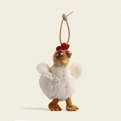 Fur Chicken Plush Bag Funny Ugly Hen Shape Handbag Satchel Purse for Women