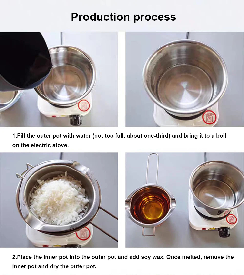 Stainless Steel Wax Melting Pot DIY Candle Making Supplies for Beginners