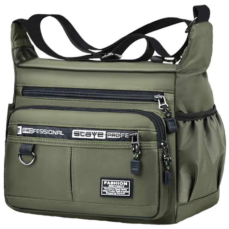 Men's Cross-body Bag with Adjustable Shoulder Strap & Multi-layered Pockets