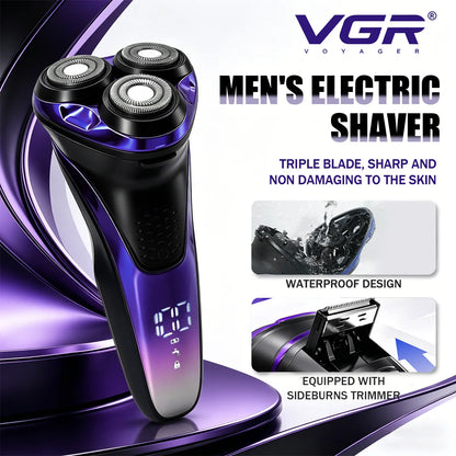 VGR Electric Shaver Men Rechargeable Cordless Beard Foil Razor Trimmer