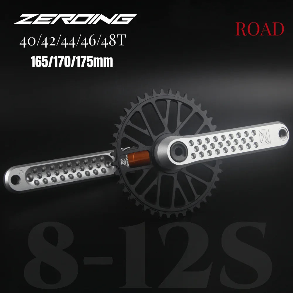 ZEROING Road Folding Bicycle Crankset 10/11/12speed Single Chainring 40/42/44/46/48T With Bracket Bottom BSA For Gravel Bike-EXPROTAS