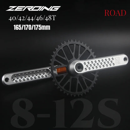 ZEROING Road Folding Bicycle Crankset 10/11/12speed Single Chainring 40/42/44/46/48T With Bracket Bottom BSA For Gravel Bike-EXPROTAS