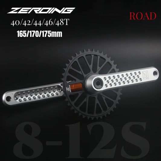 ZEROING Road Folding Bicycle Crankset 10/11/12speed Single Chainring 40/42/44/46/48T With Bracket Bottom BSA For Gravel Bike-EXPROTAS