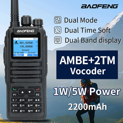Baofeng DMR DM 1701 Digital Walkie Talkie Dual Mode Analog Two Way Radio Open GD77 Dual Time Slot Tier 1+2 Ham Radio DR 1801-EXPROTAS