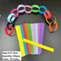 Rainbow Paper Chain Garland Stars Party Decor for Kids Birthday Celebration
