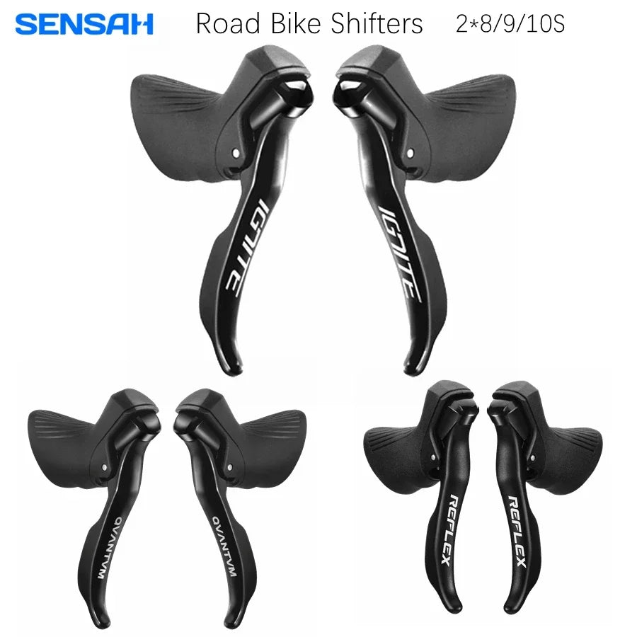 SENSAH Road Bike Shifters 2x7 2x8 2x9 2x10 Speed Brake Lever 16/18/20 Speed Bicycle Derailleur For Shimano Sora Tiagra Claris-EXPROTAS