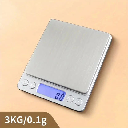 Digital Kitchen Scale Stainless Steel LCD Display Food Weighing Cooking 3kg