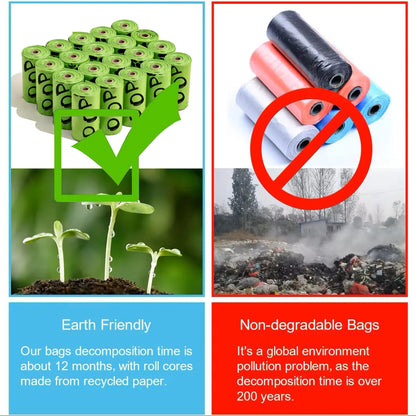 Biodegradable Dog Poop Bags Lavender Scented Extra Thick with Dispenser