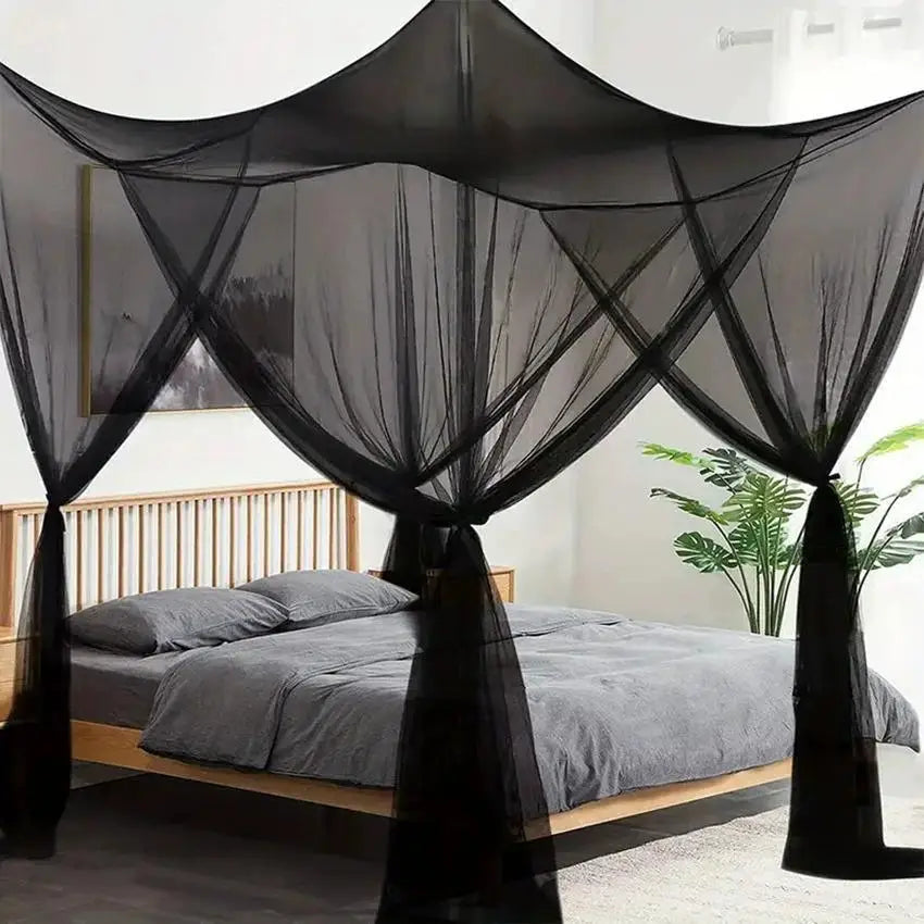 Large 4-Door Mosquito Net Breathable Polyester Mesh Outdoor Camping Insect Tent