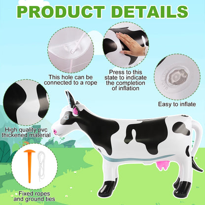 Inflatable Cow Party Decorations 1PC Themed Birthday Farm Supplies Outdoor