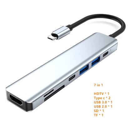 USB C Hub Docking Station 4K HDMI PD for Dex TV Mouse MacBook iPad