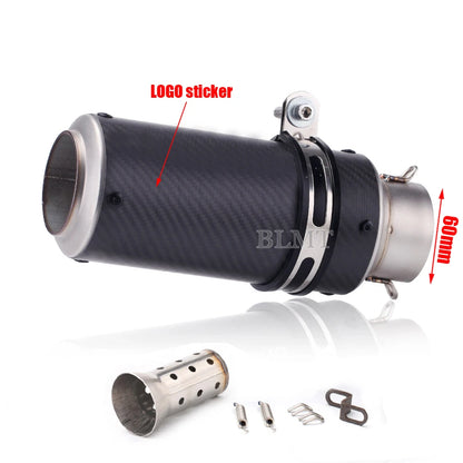 Universal Stainless Steel Slip-On Exhaust Muffler Carbon Look with DB Killer 51-60mm
