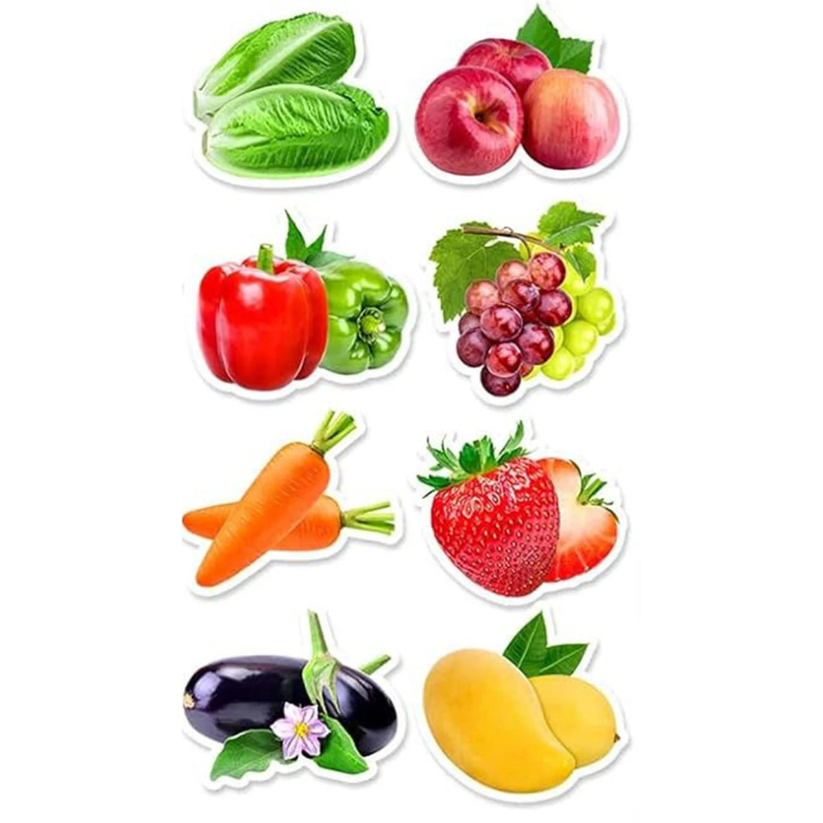 500Pcs Colorful Fruits Vegetables Stickers for Party Baking Scrapbooking