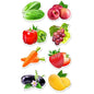 500Pcs Colorful Fruits Vegetables Stickers for Party Baking Scrapbooking
