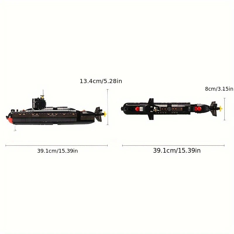 Type 094 Nuclear Submarine Building Blocks Military Brick Model Toy Set