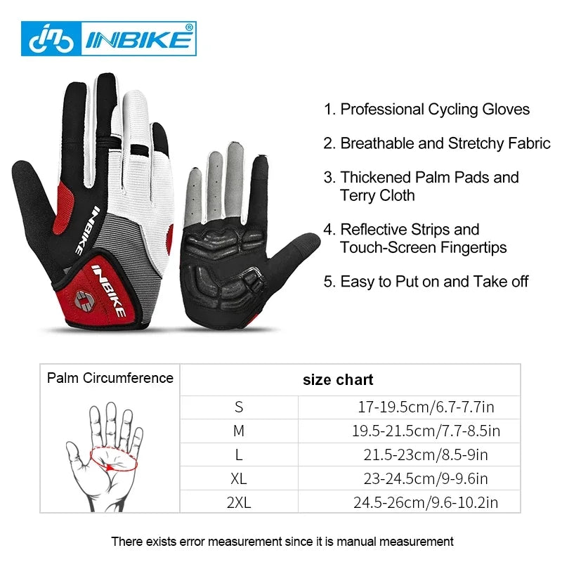 MTB Full Finger Bike Gloves INBIKE Touchscreen Cycling Gloves Men Women