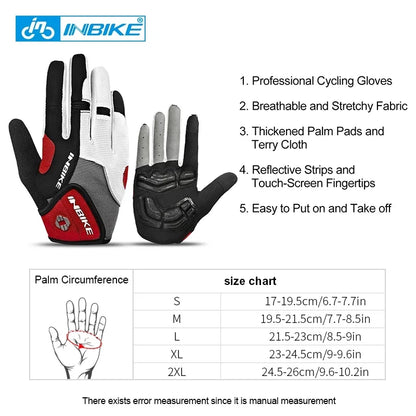 MTB Full Finger Bike Gloves INBIKE Touchscreen Cycling Gloves Men Women