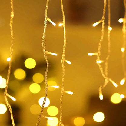 3.5-40M LED Icicle String Lights Christmas Curtain Fairy Lights Garland Remote Outdoor For New Year Wedding Street Holiday Decor-EXPROTAS