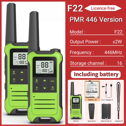 2pcs Two Way Radio Walkie Talkie Long Range Portable Rechargeable for Camping