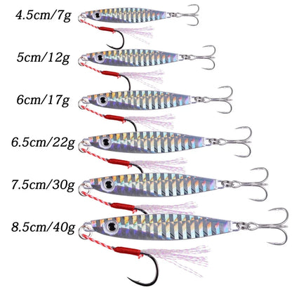 Aorace 12pcs Metal Spoon Jigs Carp Fishing Lure  7g 12g 17g 22g 30g 40g Crankbait Jig Spoon Wobbler Bait Sea Fishing Lures Pesca
