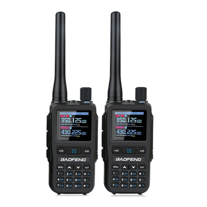 2PCS Baofeng Dual Band Mini Walkie Talkie 5W Radio Air Band Compact