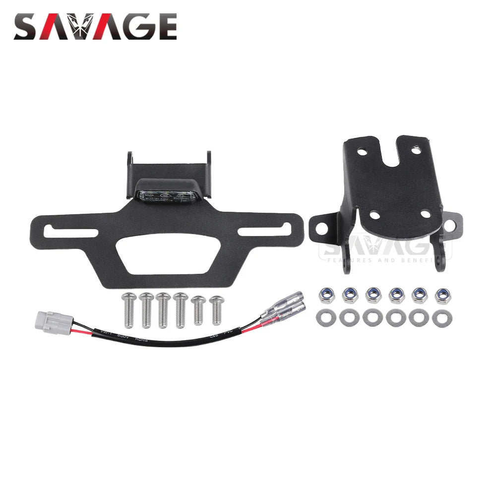 For Kawasaki ZX-6R ZX-636 Hidden License Plate Holder Tail Tidy LED Light 2024-2025