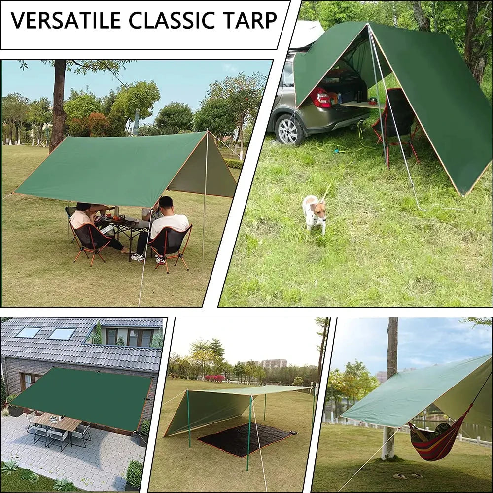 Waterproof Camping Tarp Awning Sun Shelter for Hiking Backpacking