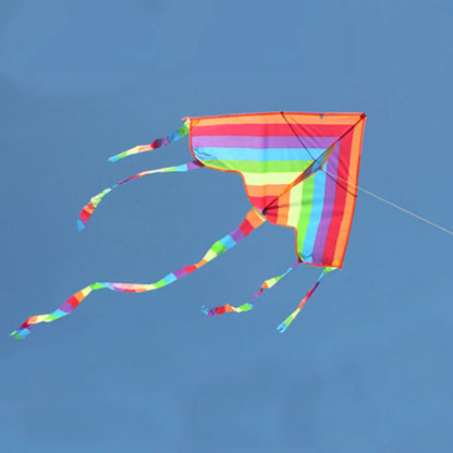 Rainbow Kite Outdoor Fun Beach Kids Easy Fly Colorful 1.07m with 30M Line