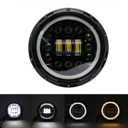 7" LED Headlight w/ DRL Angel Eyes for Harley Honda Yamaha Jeep H4