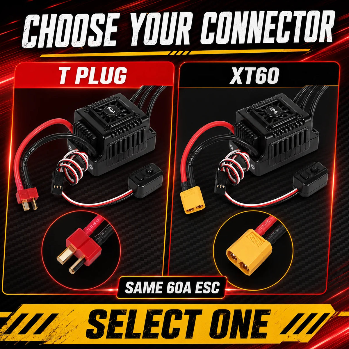 For 1/10 RC Brushless Motor 3000KV 3300KV 3930KV 4370KV 60A ESC Combo