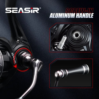 Ultralight Spinning Reel 139g 5+1BB 6kg Drag Seasir Stream Carbon Washers
