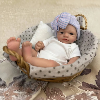 AnjoDoll 13 Inch Silicone Reborn Girl Doll Open Mouth Painted Unpainted Kit