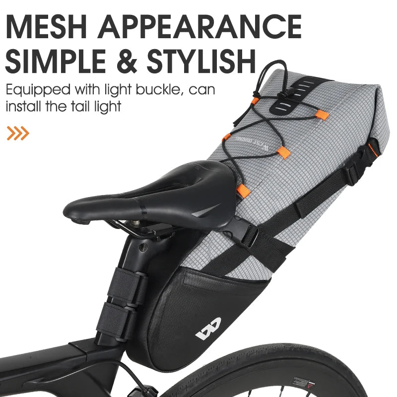 Bicycle Saddle Bag 10L Waterproof Under Seat Bike Tail Pannier MTB Cycling