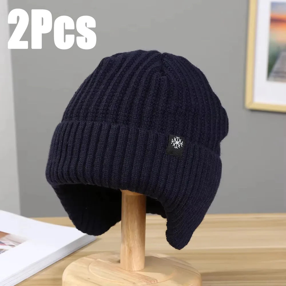 Men's Winter Knitted Hat Ear Protection Plush Warmth Earmuff Outdoor Cap