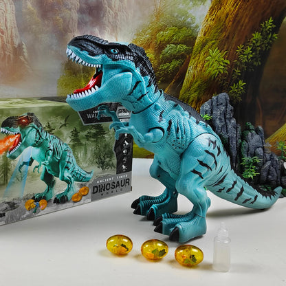 Electric Dinosaur Robot Walking Toy Lay Eggs Light Sound for Kids