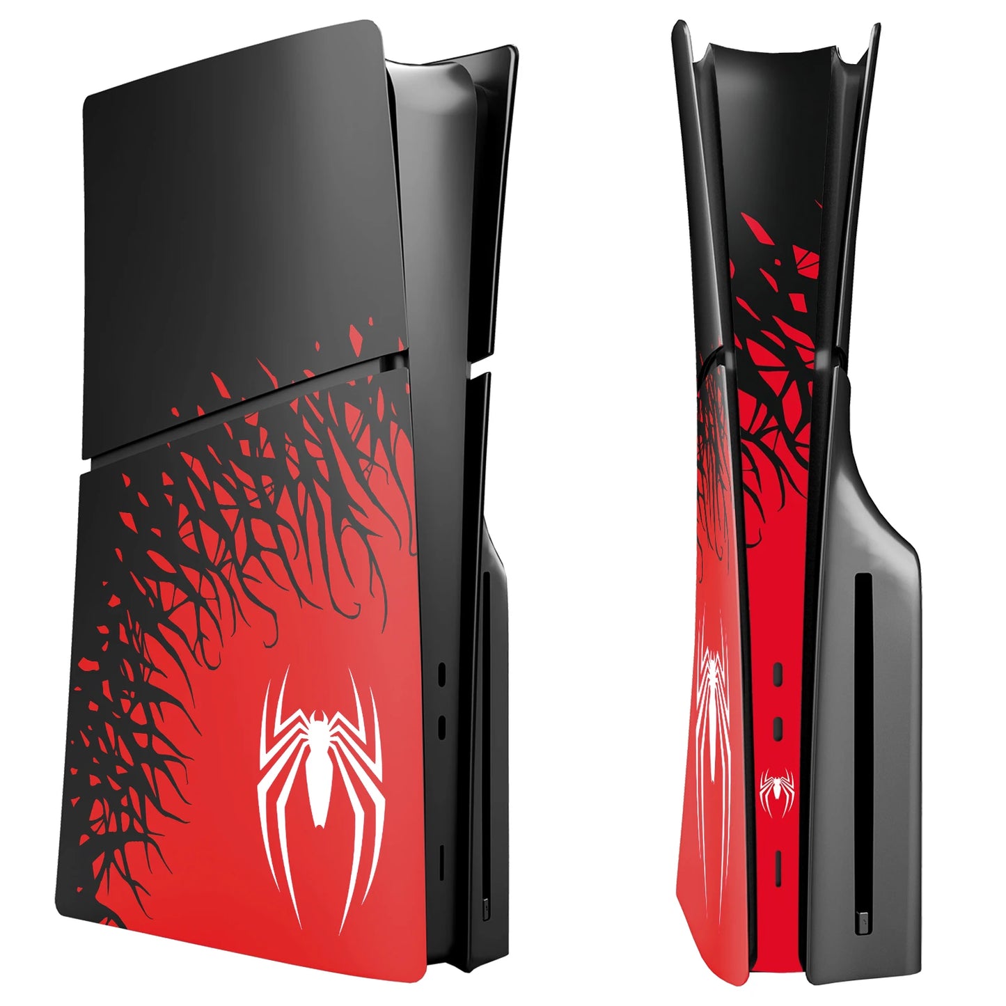 Premium ABS Replacement Shell Accessories for PS5 Slim Protective Cover Hard Faceplate Fit for Playstation 5 Slim Spider Version-EXPROTAS