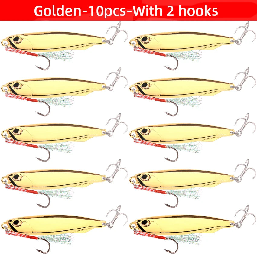 10pcs Fishing Lure Metal Jig Baits Sea Saltwater Casting Tackle 7g-80g
