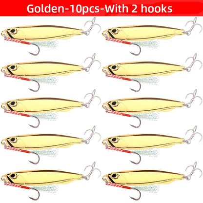 10pcs Fishing Lure Metal Jig Baits Sea Saltwater Casting Tackle 7g-80g