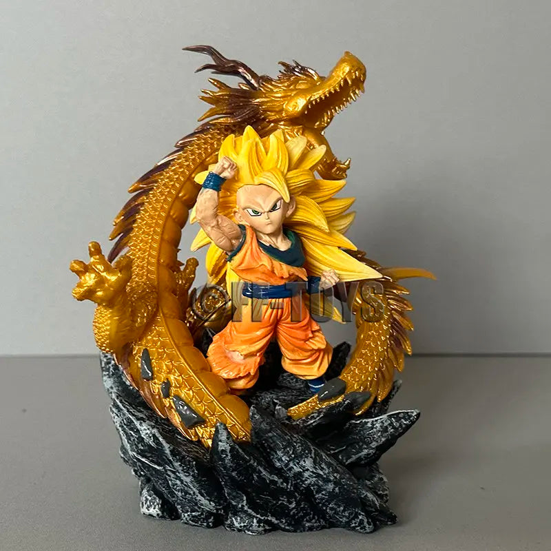 Q Version Dragon Ball Z Figure Ssj3 Goku Action Figures Dragon Fist Explosion 14CM PVC GK Statue Collectible Model Toys-EXPROTAS