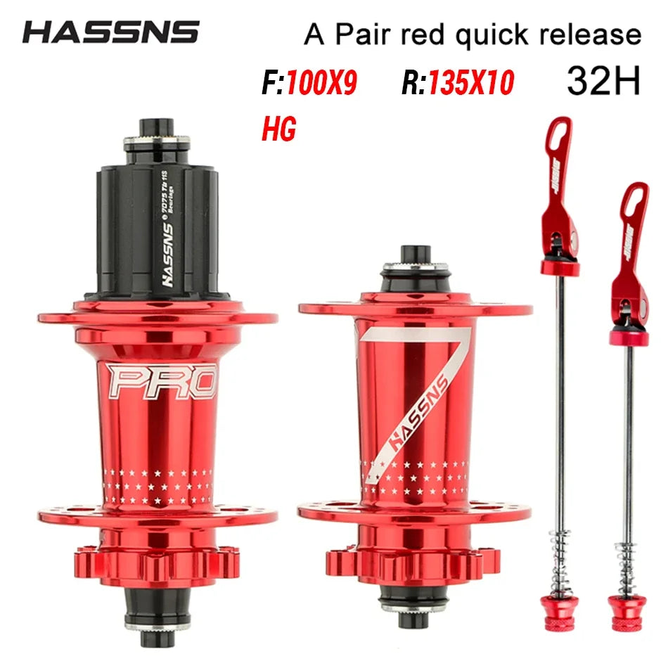 HASSNS PRO7 Hub HG XD MS 32H J-Bend 4 Bearing Freehub for Shimano 8-12 Speed